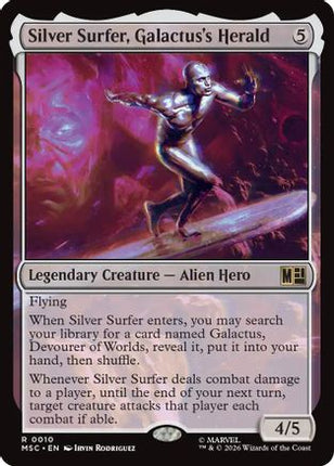 Silver Surfer, Galactus's Herald (Surge Foil) (MSC-010) - Commander: Marvel Super Heroes Foil