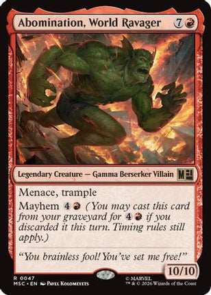 Abomination, World Ravager (MSC-047) - Commander: Marvel Super Heroes