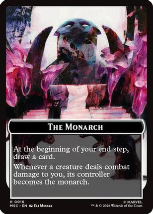 The Monarch (016) // Vibranium (015) Double-Sided Token (MSC-16 // 15) - Commander: Marvel Super Heroes
