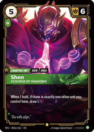 Shen, Scourge of Shadows (Alternate Art) (042a/166) - Vendetta Foil