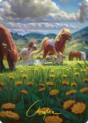 Troop of Ponies Art Card (Gold-Stamped Signature) (ASHOB-001) - Art Series: The Hobbit