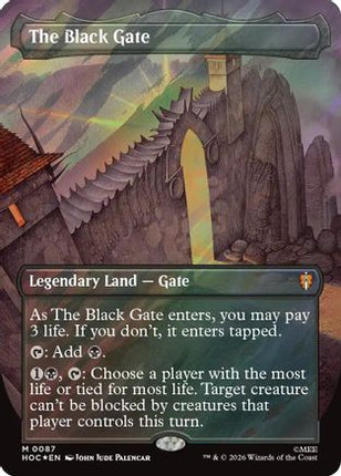 The Black Gate (Borderless) (Surge Foil) (HOC-087) - The Hobbit: Eternal-Legal Foil