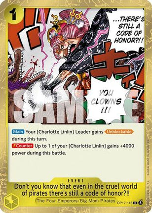 Don't you know that even in the cruel world of pirates there's still a code of honor?!! (OP17-115) - The World's Strongest Warriors Foil