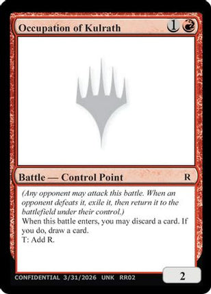 Occupation of Kulrath (UNK-) - Un-Known Event Playtest Cards