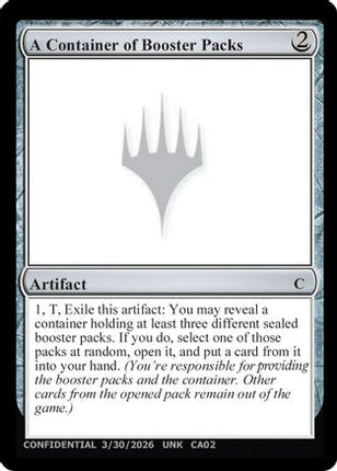 A Container of Booster Packs (UNK-) - Un-Known Event Playtest Cards