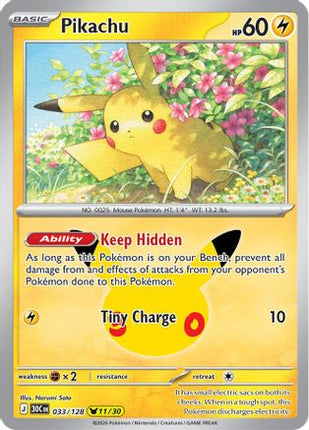 Pikachu 033/128  - Holofoil ME 30th Celebration - None