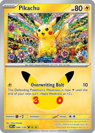 Pikachu 040/128  - Holofoil ME 30th Celebration - None