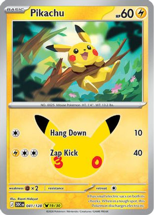 Pikachu 041/128  - Holofoil ME 30th Celebration - None