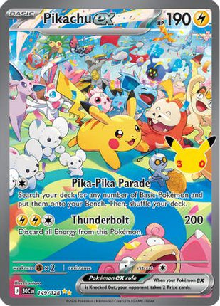 Pikachu ex 149/128  - Holofoil ME 30th Celebration - Special Illustration Rare