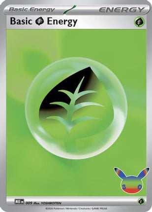 Basic Grass Energy 009  - Holofoil MEE Mega Evolution Energies - Futuristic Rare