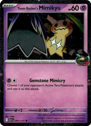 Team Rocket's Mimikyu 097/217  - Holofoil Blister Exclusives - Uncommon