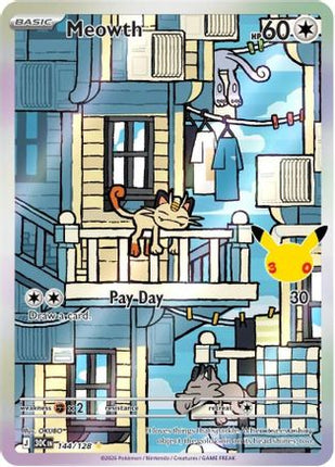 Meowth 144/128  - Holofoil ME 30th Celebration - Illustration Rare