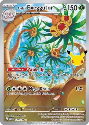 Alolan Exeggutor 129/128  - Holofoil ME 30th Celebration - Illustration Rare