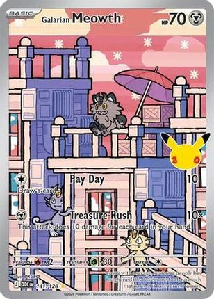 Galarian Meowth 141/128  - Holofoil ME 30th Celebration - Illustration Rare