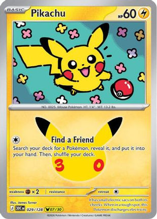 Pikachu 029/128  - Holofoil ME 30th Celebration - Pikachu Rare