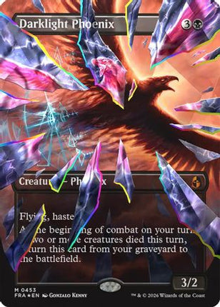 Darklight Phoenix (Borderless) (Facet Foil) (0453) (FRA-453) - Reality Fracture Foil