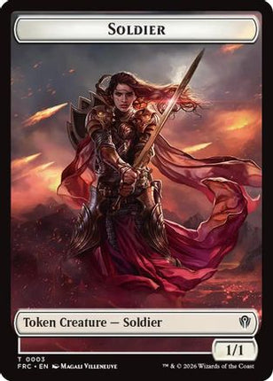 Soldier // Shark Double-Sided Token (FRC-3 // 6) - Commander: Reality Fracture Foil