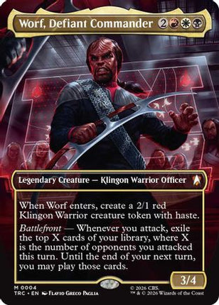 Worf, Defiant Commander (Borderless) (TRC-004) - Commander: Star Trek