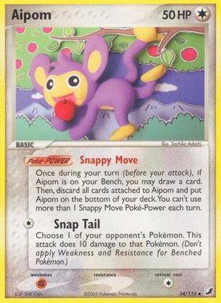 Aipom 034  - Reverse Holofoil Unseen Forces - Uncommon