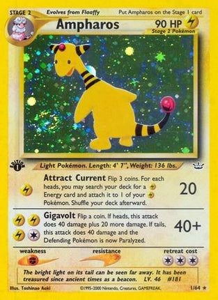 Ampharos 001/64  - Unlimited Holofoil Neo Revelation - Holo Rare
