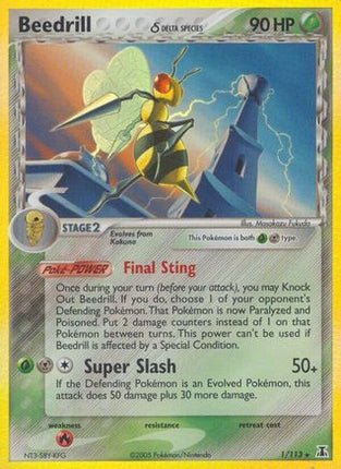 Beedrill (Delta Species) 001  - Reverse Holofoil Delta Species - Holo Rare