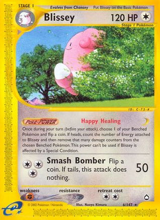 Blissey 006  - Reverse Holofoil Aquapolis - Rare