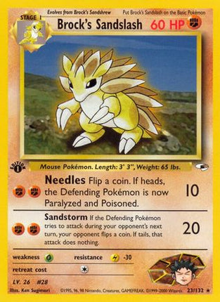 Brock's Sandslash 023/132  - Unlimited Gym Heroes - Rare