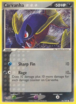 Carvanha 056/107  - Reverse Holofoil Deoxys - Common
