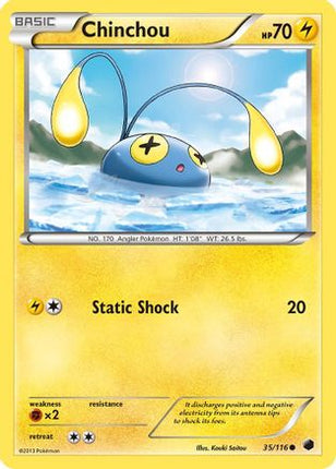Chinchou/116  - Reverse Holofoil Plasma Freeze - Common