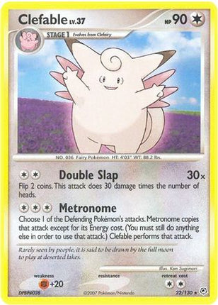 Clefable/130  - Reverse Holofoil Diamond and Pearl - Rare