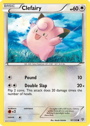 Clefairy 097/135  - Reverse Holofoil Plasma Storm - Common
