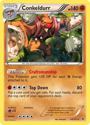 Conkeldurr (64)/101  - Reverse Holofoil Noble Victories - Holo Rare