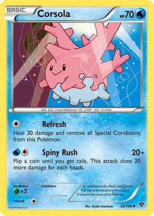 Corsola 036/146  - Reverse Holofoil XY Base Set - Uncommon