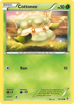 Cottonee/149  - Reverse Holofoil Boundaries Crossed - Common