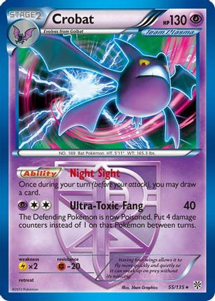 Crobat (Team Plasma) 055/135  - Holofoil Plasma Storm - Holo Rare