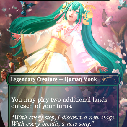Azusa, Lost but Seeking (SLD-1597) - Secret Lair Drop / Miku, Lost but Singing (Borderless) Foil
