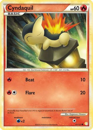 Cyndaquil 061/123  - Reverse Holofoil HeartGold SoulSilver - Common