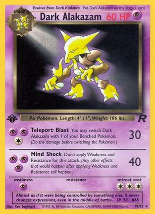 Dark Alakazam (18) 018/82  - 1st Edition Team Rocket - Rare