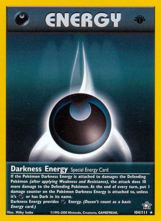 Darkness Energy 104/111  - Unlimited Neo Genesis - Rare