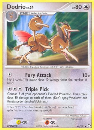 Dodrio 046/123  - Reverse Holofoil Mysterious Treasures - Uncommon