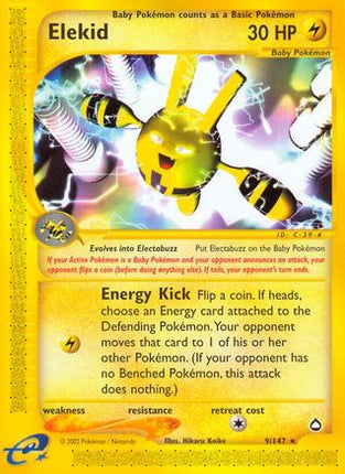 Elekid/147  - Reverse Holofoil Aquapolis - Rare