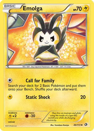Emolga 049/113  - Reverse Holofoil Legendary Treasures - Uncommon
