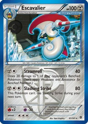 Escavalier (Team Plasma)/101  - Reverse Holofoil Plasma Blast - Rare