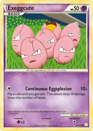 Exeggcute 063/123  - Reverse Holofoil HeartGold SoulSilver - Common