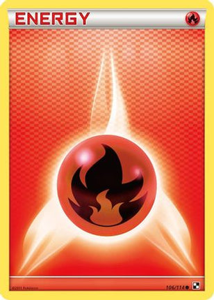 Fire Energy/114  - Reverse Holofoil Black and White - Common