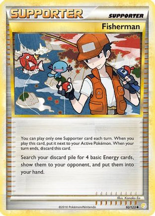Fisherman 092  - Reverse Holofoil HeartGold SoulSilver - Uncommon