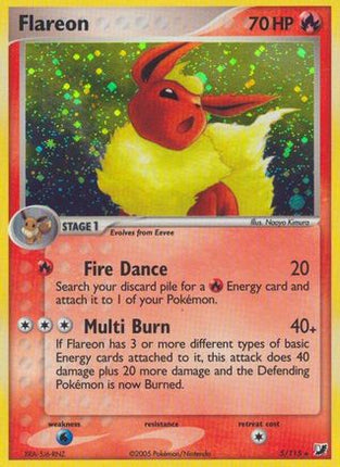 Flareon 005  - Reverse Holofoil Unseen Forces - Holo Rare