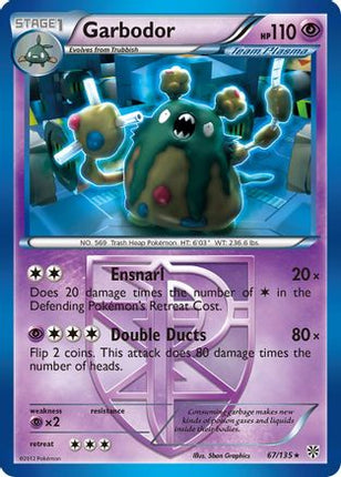 Garbodor (Team Plasma) (67)/135  - Reverse Holofoil Plasma Storm - Rare