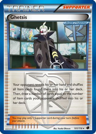 Ghetsis (Team Plasma) 101/116  - Reverse Holofoil Plasma Freeze - Holo Rare
