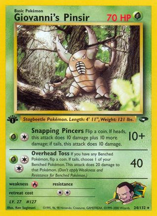 Giovanni's Pinsir 024/132  - Unlimited Gym Challenge - Rare